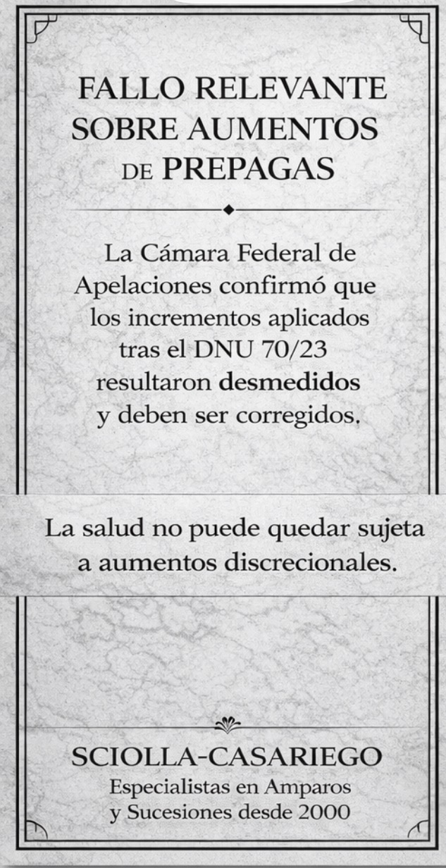 amparo por aumento de prepagas